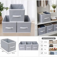 Premium Foldable Cloth Organizer basket (Pack of 3) 30802 Personal Organisers  Shopizo